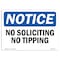 Signmission OSHA Notice Sign, 7" Height, 10" Width, Rigid Plastic, No Soliciting Or Tipping Sign, Landscape OS-NS-P-710-L-14833 - alternate 1